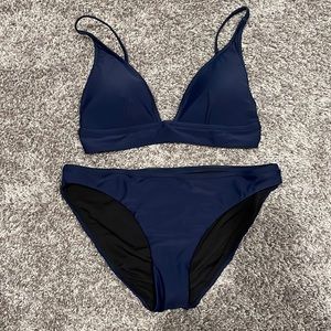 J Crew Navy BlueTriangle Bikini Set Size Small